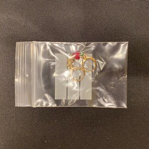 dainty gold apple hoop ring earrings